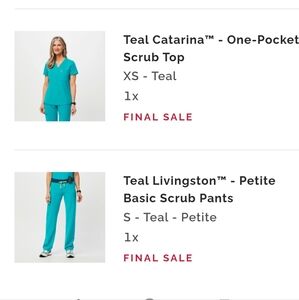 Figs Teal catarina xs, Livingston small petite